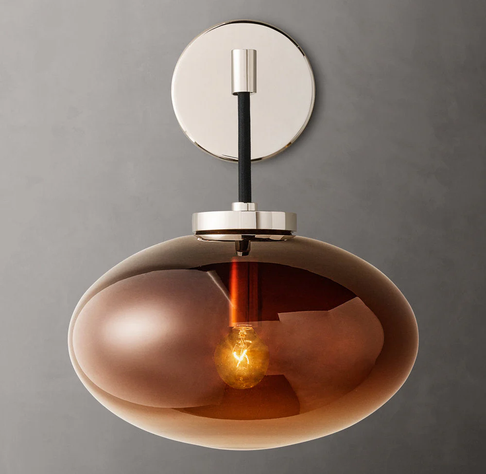 Cabretted Smoked Glass Wall Sconce - Image 3
