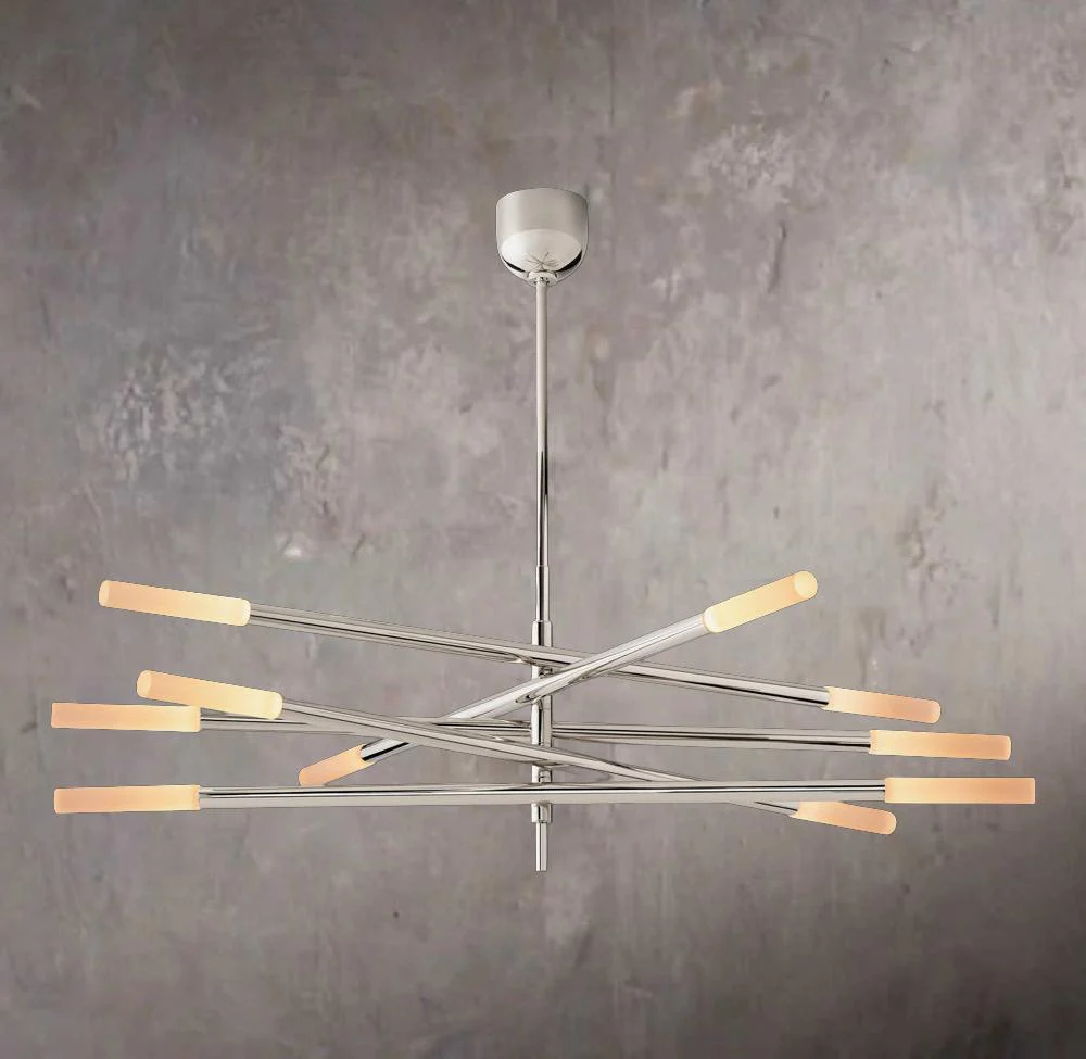 Rousselle Ten-Light Etched Rod Mobile Chandelier - Image 2