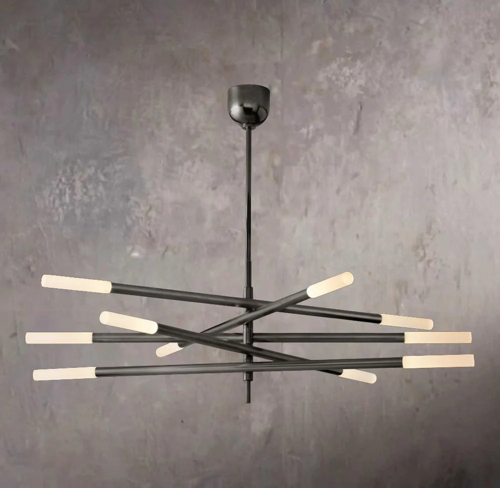 Rousselle Ten-Light Etched Rod Mobile Chandelier - Image 3