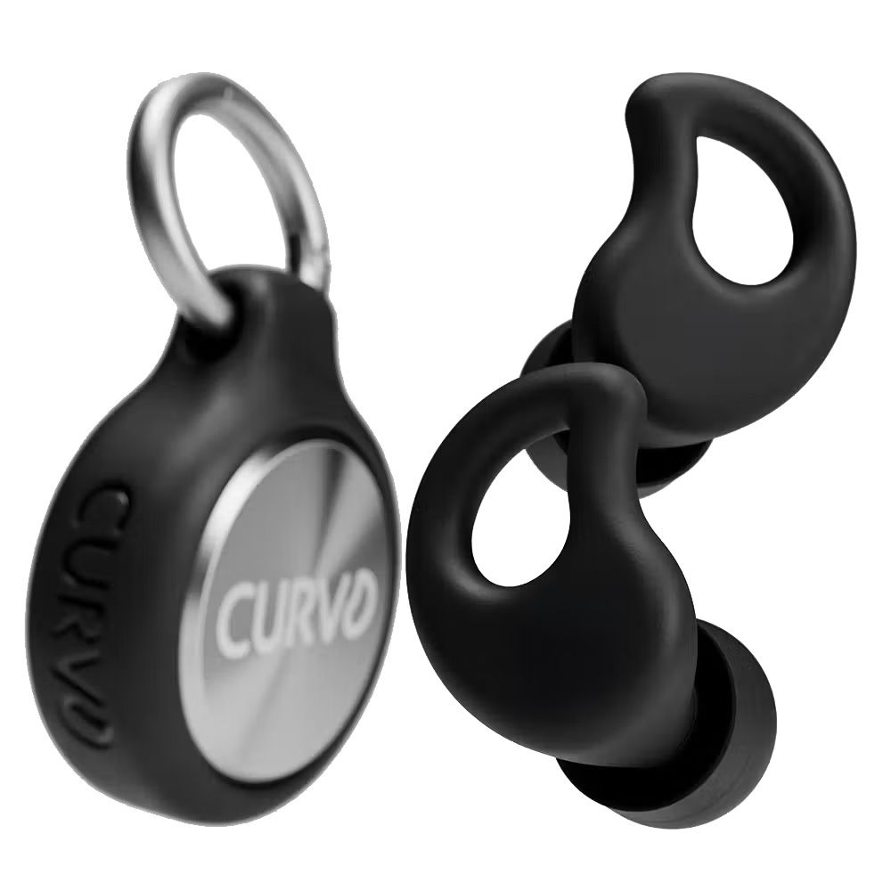 Curvd Everyday Earplugs With Case and Clips (Black) - Image 1