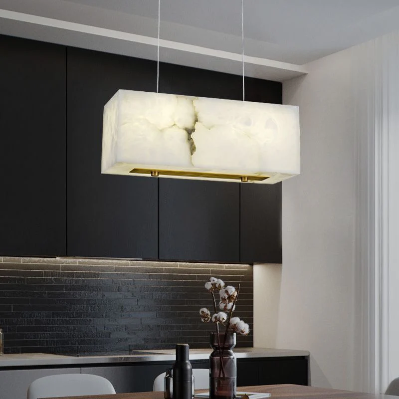 Alabaster Cuboid Dining Room Chandelier - Image 2