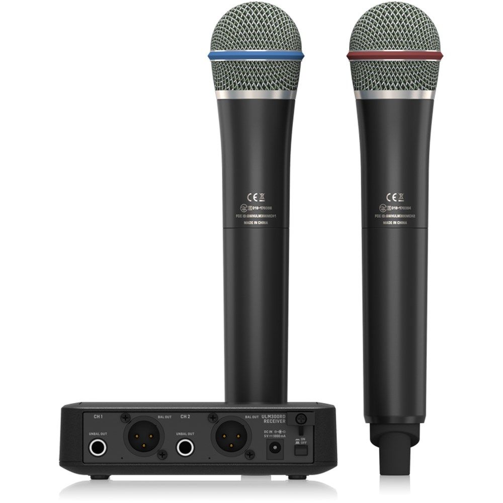 Behringer Ultralink ULM302MIC Dual Digital Wireless System w/ 2x Handheld Mics & Receiver - Image 1