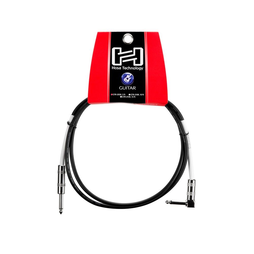 Hosa GTR205R Guitar Cable Straight to Right-Angle (5 ft) - Image 1