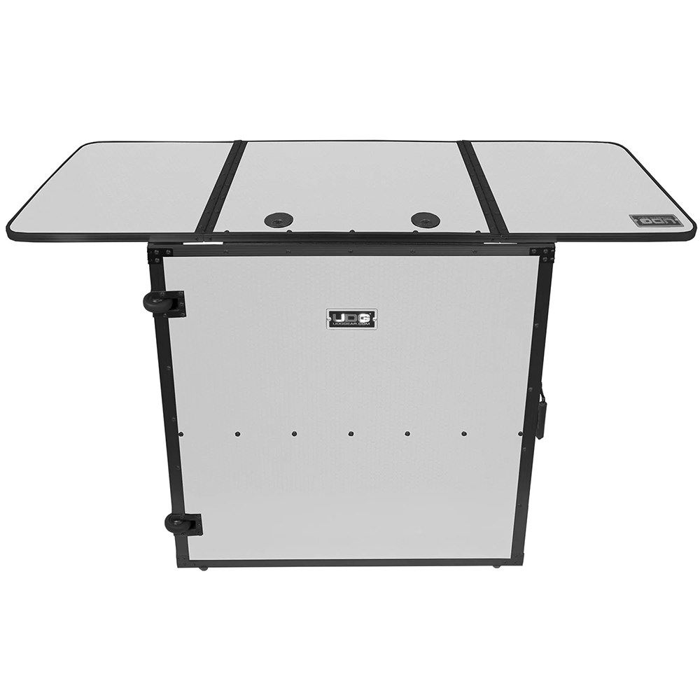 UDG Ultimate Fold Out DJ Table MK2 (White) w/ Wheels - Image 1