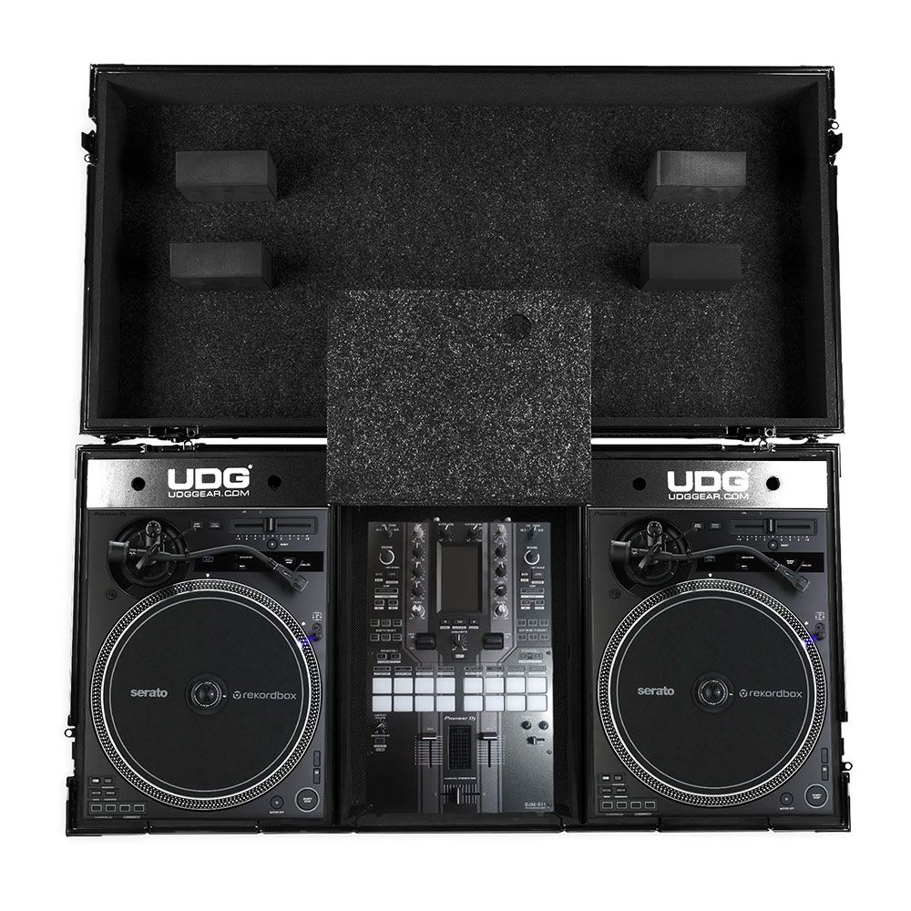 UDG Ultimate Flight Case Set Pioneer PLX-CRSS12 & 10"/12" Mixer w/ Wheels (Black) - Image 1