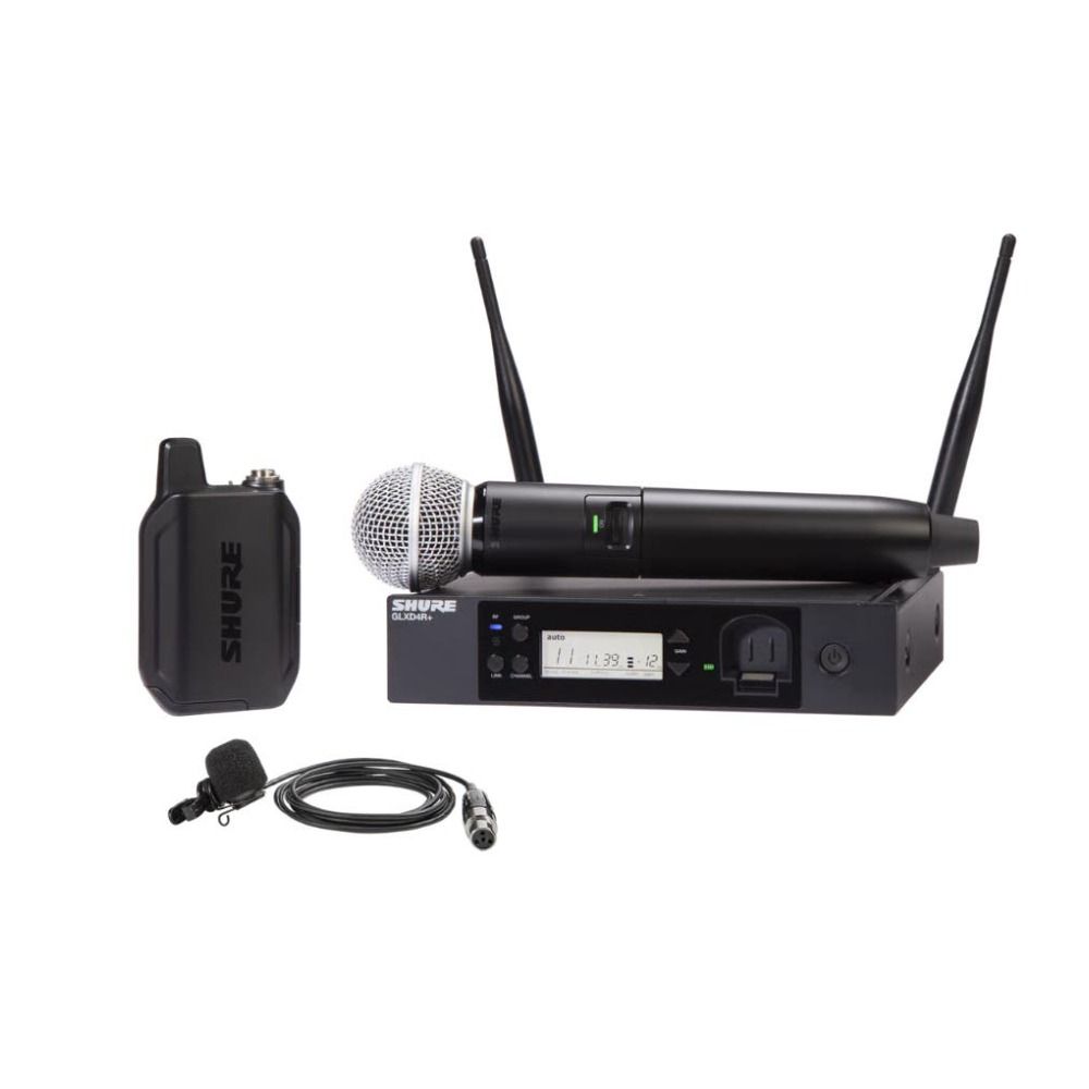 Shure GLXD124R+ / 85M Digital Wireless Combo System w/ SM58 Handheld & WL185m Lav Mics - Image 1