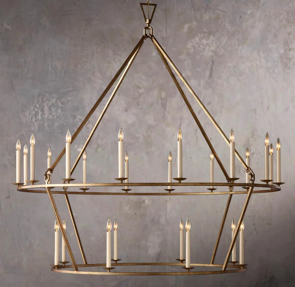 19TH C. BRITISH PIERCED DOUBLE-TIER CIRCULAR CHANDELIER 62" - Image 2