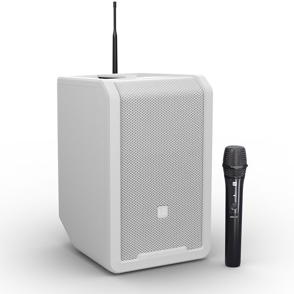 LD Systems ANNY8 Portable Loudspeaker w/ Wireless Mic (655-679 Mhz) White - Image 1