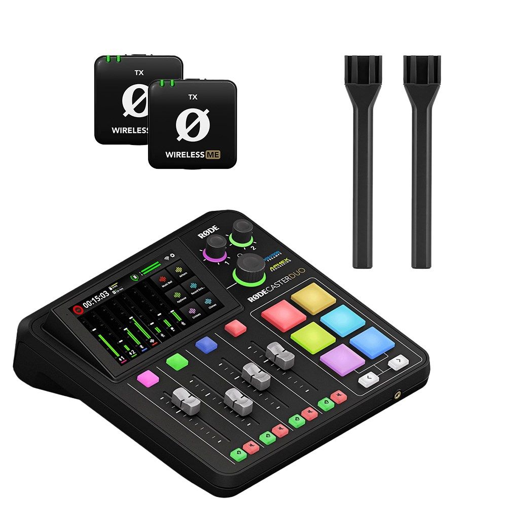 Rode RodeCaster Duo Pack w/ 2 x Wireless ME TX & 2 x Interview GO Microphones - Image 1
