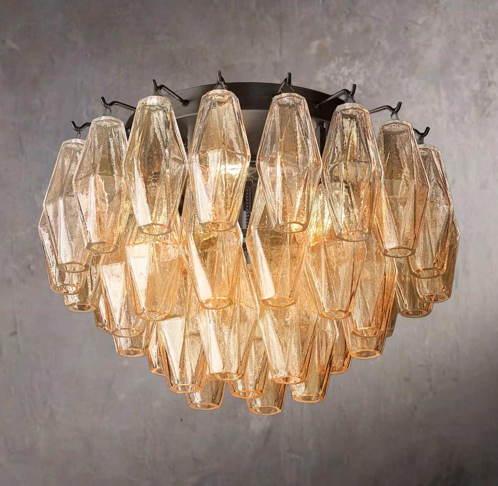 Chiara Fumé Glass Ceiling Flush Mount 17" - Image 2