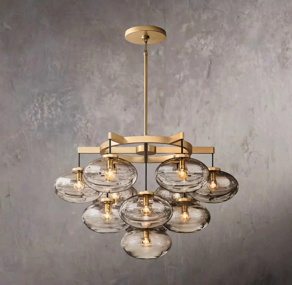 Cabretta Transparent Glass Circular Chandelier 36″
