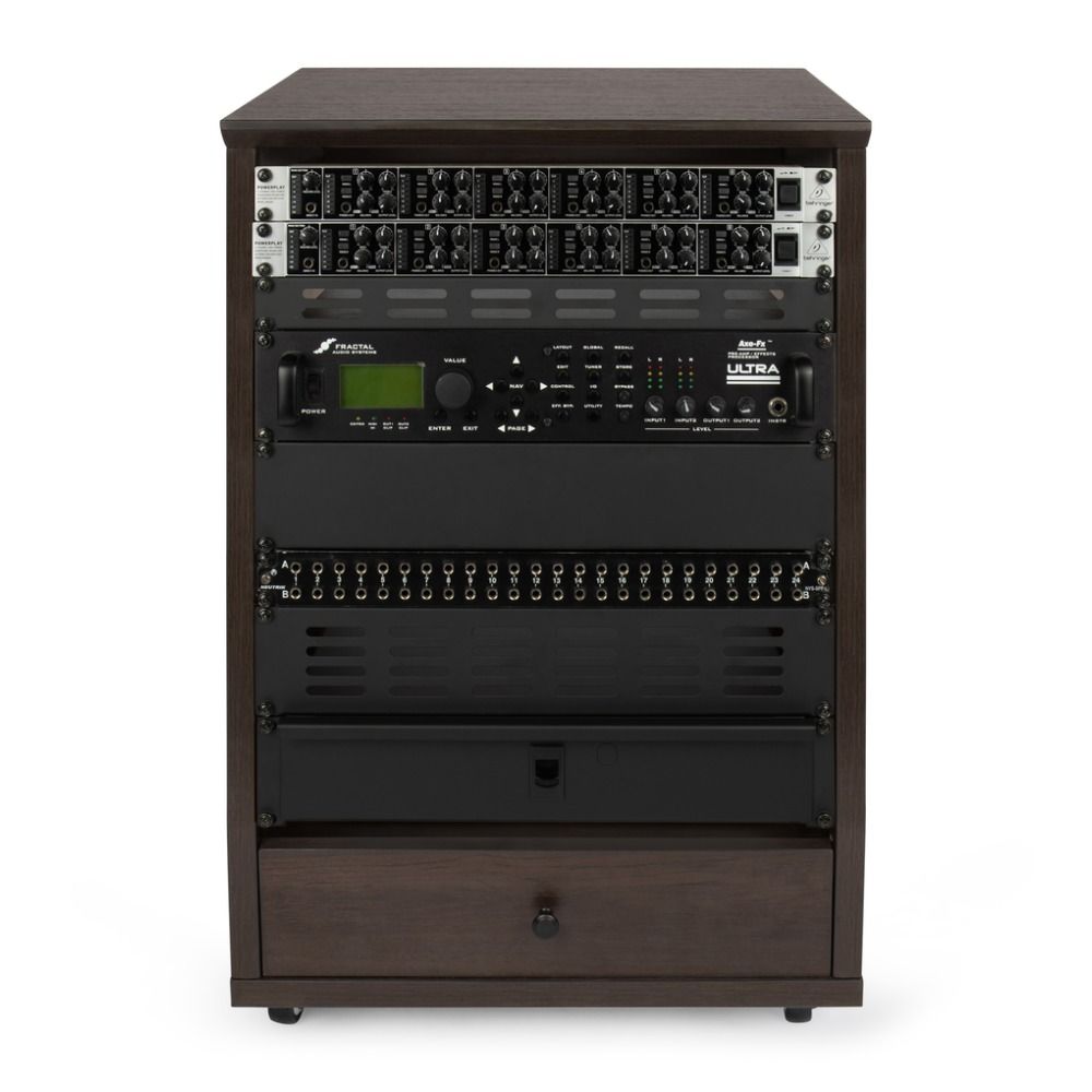 Gator Elite Series Angled 12U Rack (Walnut) - Image 1