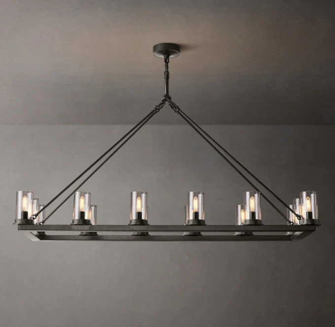 Ondra Linear Transparent Glass Pendant Light 52" - Image 2