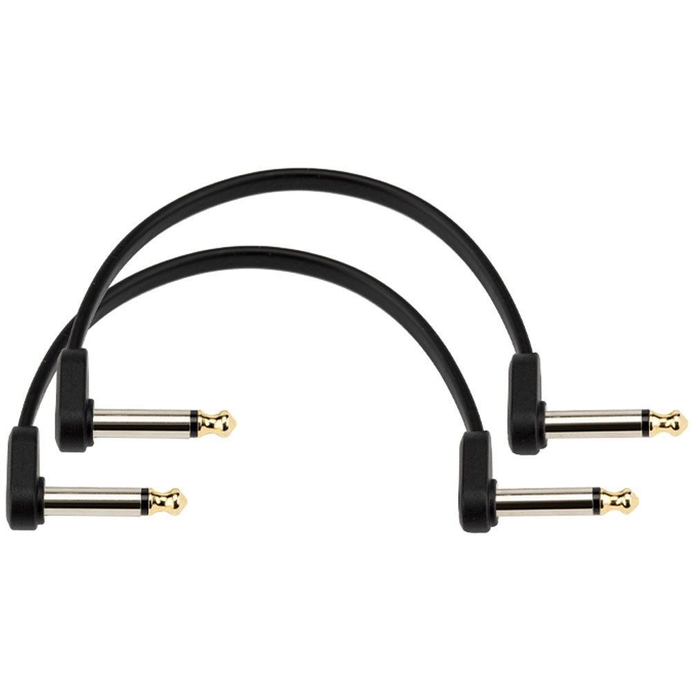 D'Addario Flat Patch Cable - Offset Right-Angle 2-Pack (6 inches) - Image 1