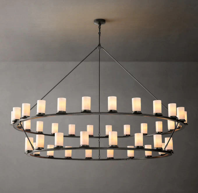 Ondra Double-Layer Frosted Glass Pendant Light 72" - Image 3
