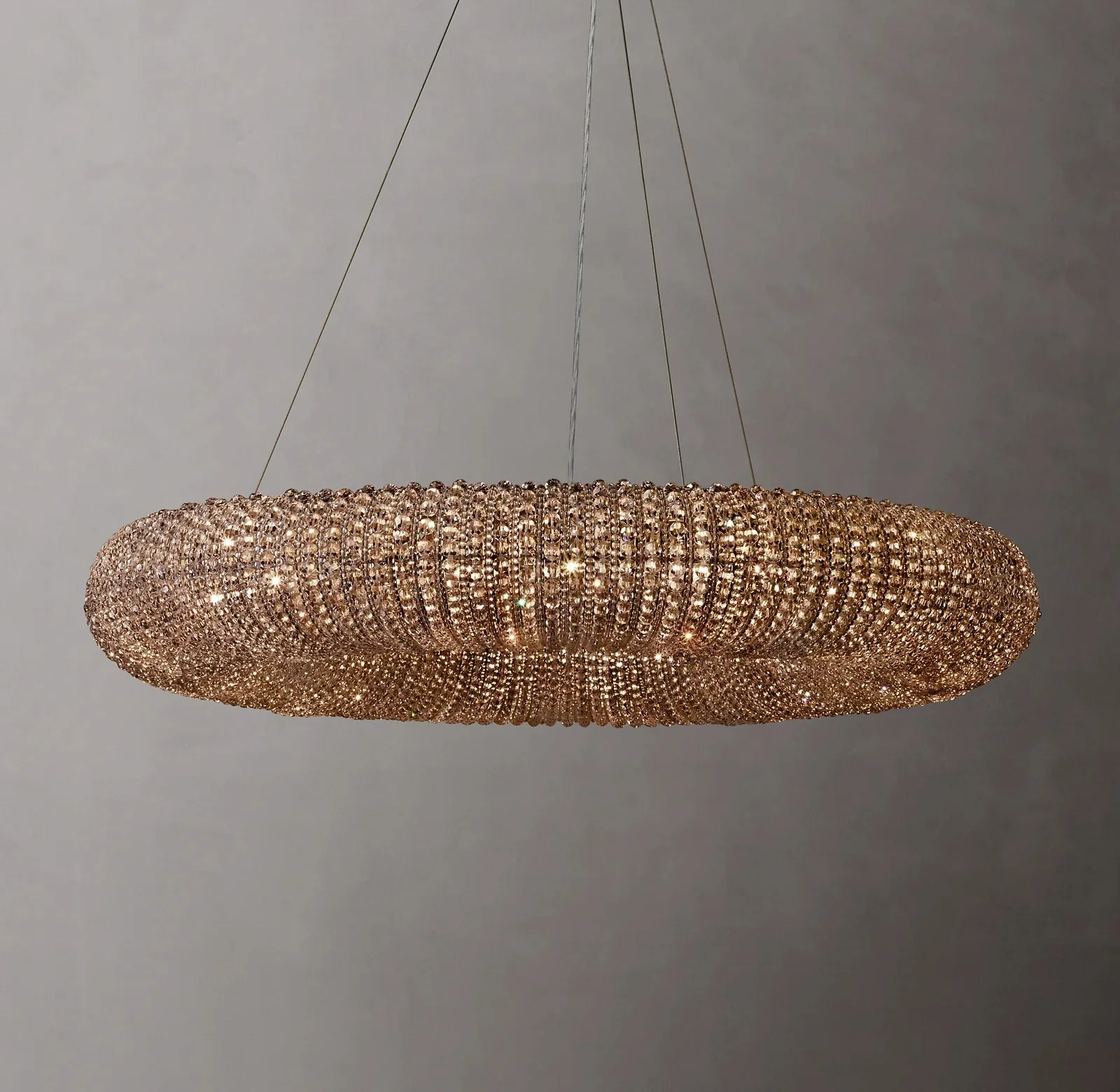 Crystal Ring Smoky Circular LED Pendant Light 41" - Image 2