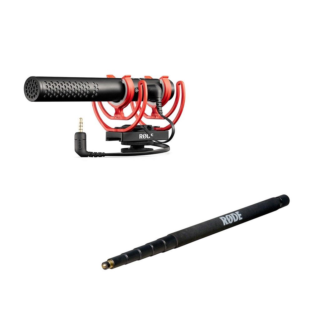 Rode VideoMic NTG Pack w/ VideoMic NTG On-Camera Shotgun Microphone & Boompole (3.3m) - Image 1
