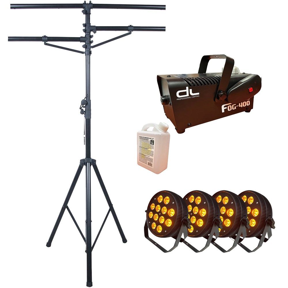 CR Lite Pack w/ 4 x Magik Par Can Lite, 1 x DL Lighting Stand & 1 x Fog 400 Kit - Image 1