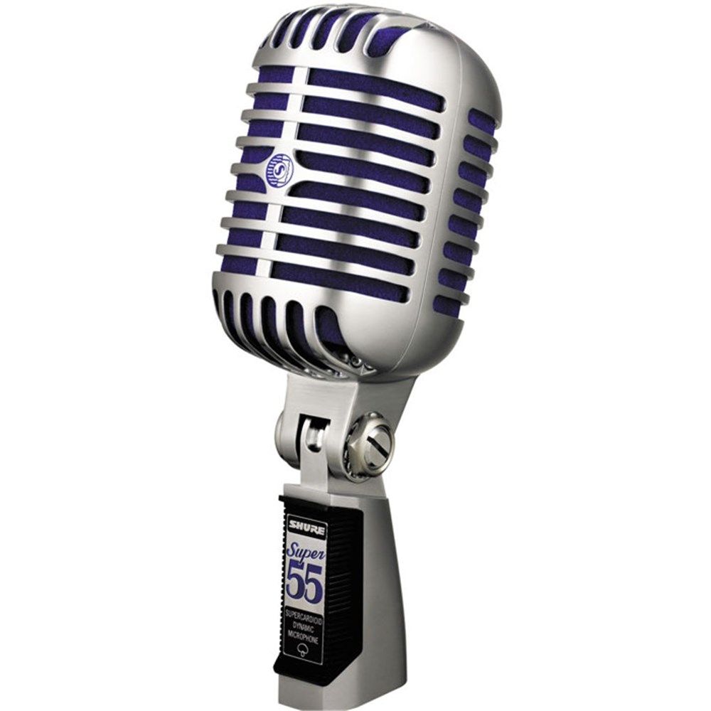 Shure Super 55 Vintage Dynamic Birdcage-Style Vocal Mic (Chrome/Blue) - Image 1