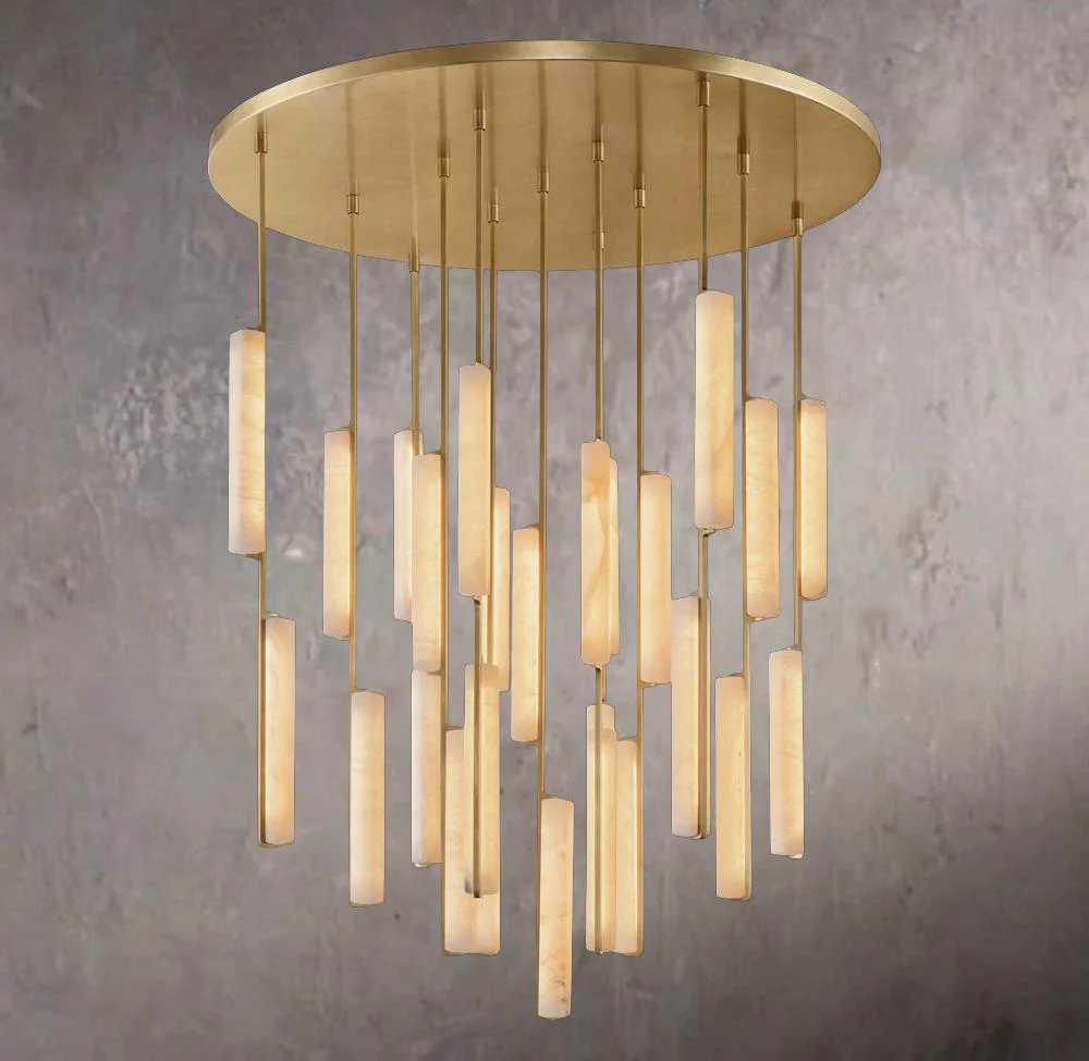 Audubon Alabaster Circular Chandelier 56″