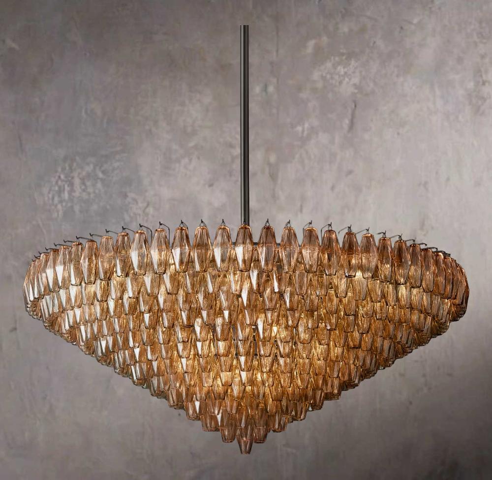 Chiaras Smoked Glass Layered Round Chandelier 62" - Image 2
