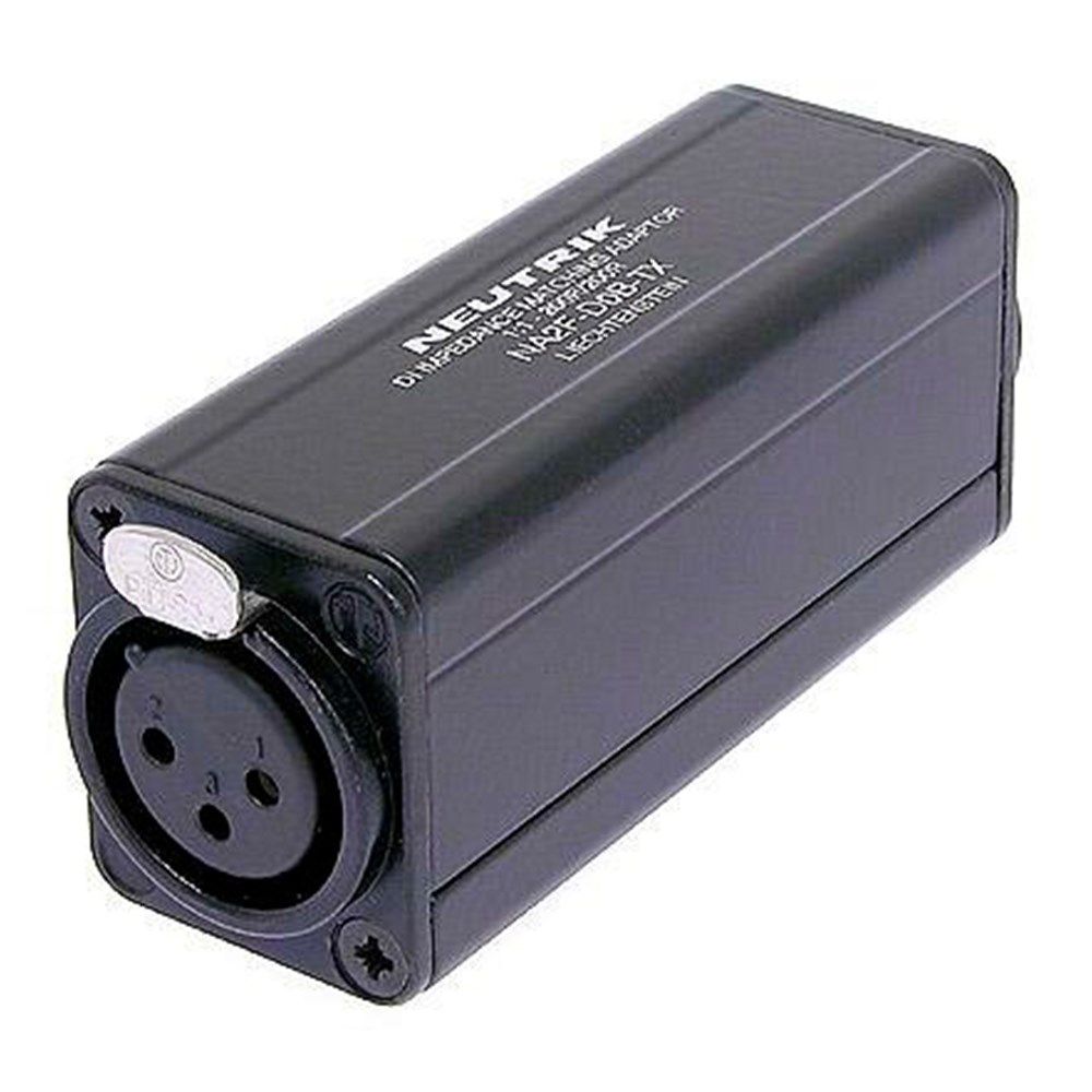 Neutrik NA2F-D0B-TX Female XLR/RCA IMP Matcher 1:1 200/200 (Black) - Image 1