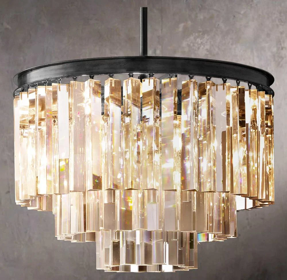 Vintage Odeon Style Round Chandelier 20" - Image 3