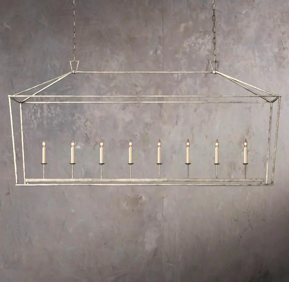 19th Century British Filigree Rectangular Pendant Light 72" - Image 2