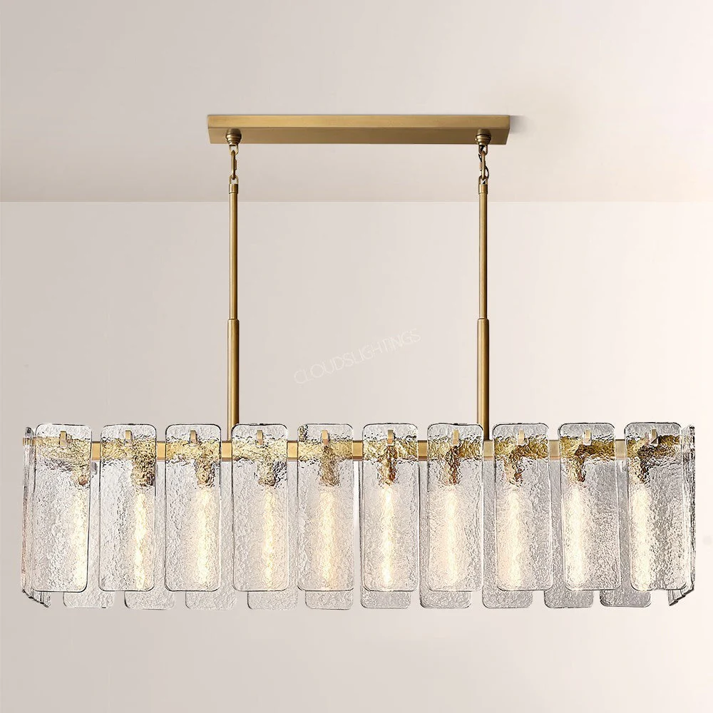 Belamet Glass Rectangular Chandelier 60"W - Image 1