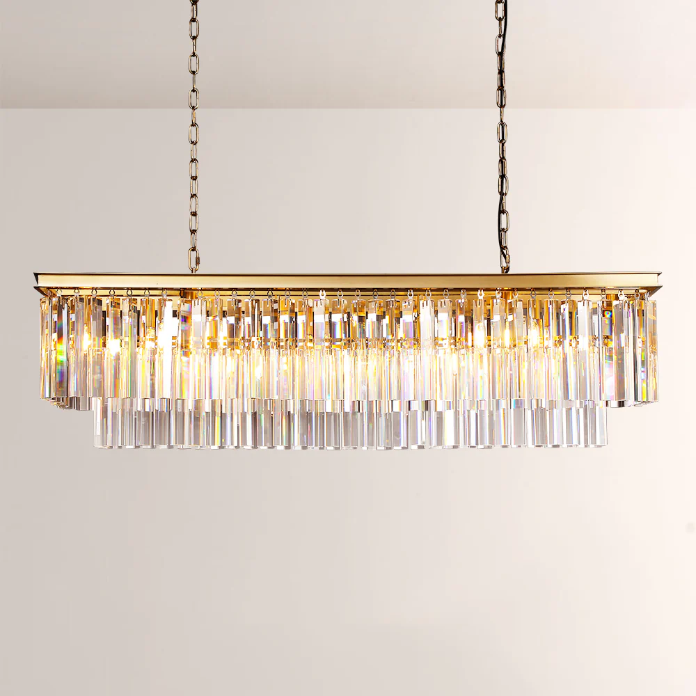 1920s Odem Rectangular Chandelier 49" - Image 1
