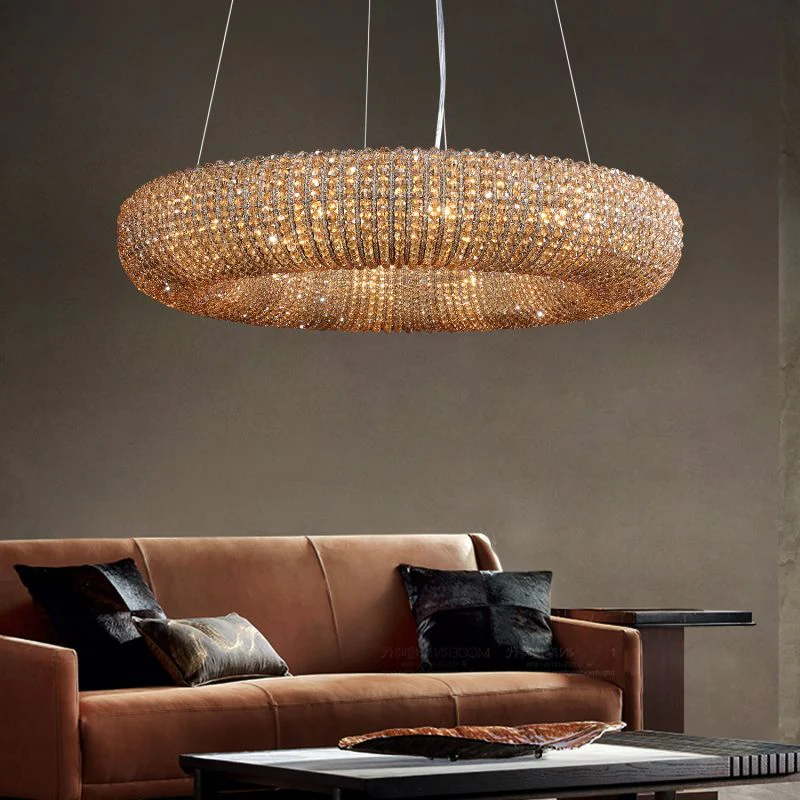Halo Crystal Round LED Chandelier 32" - Image 2