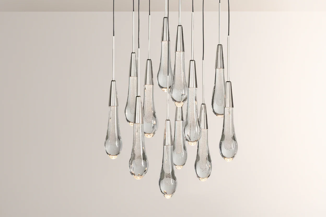 Raindor Glass Round Solitaire Chandelier - Image 3