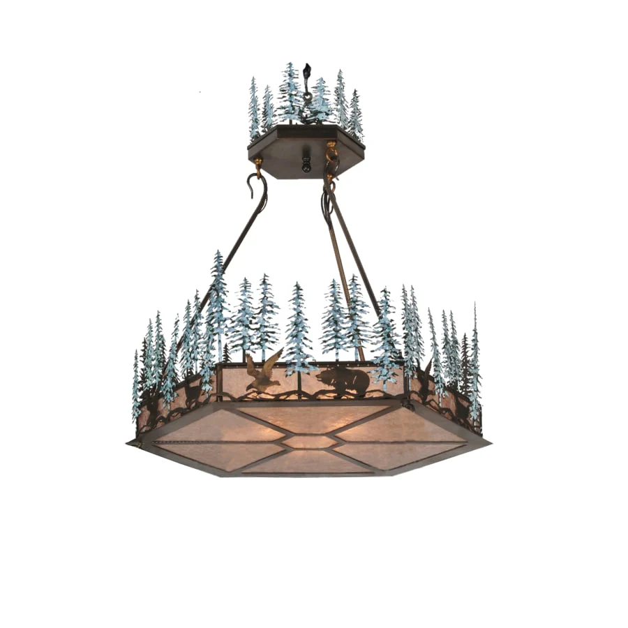 Meyda Tiffany 3 Light 37" Wide Pendant with Handmade Shade - Image 1