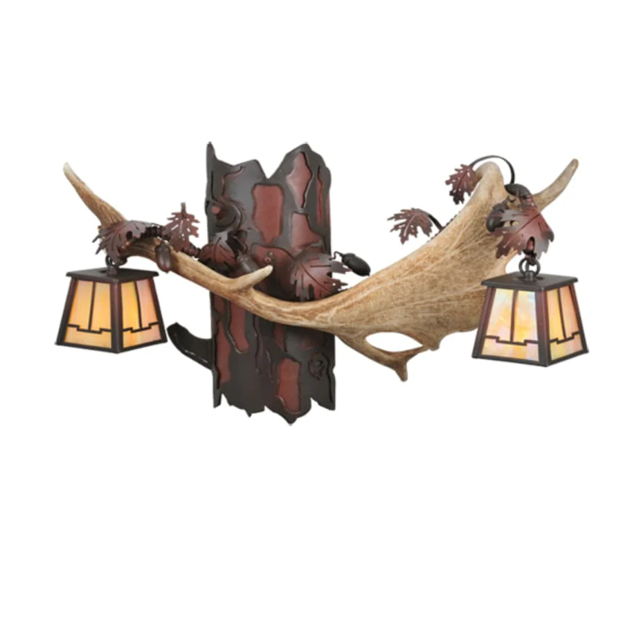 Meyda Tiffany Fallow 24" Wide 2 Light Double Sconce with Mica Glass Shades - Image 1