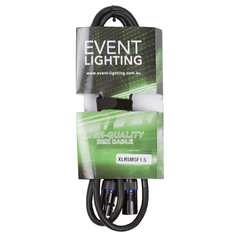 Event Lighting XLR5M5F1.5 5-Pin DMX Lead - Blue Indicator Ring (1.5m) - Image 1