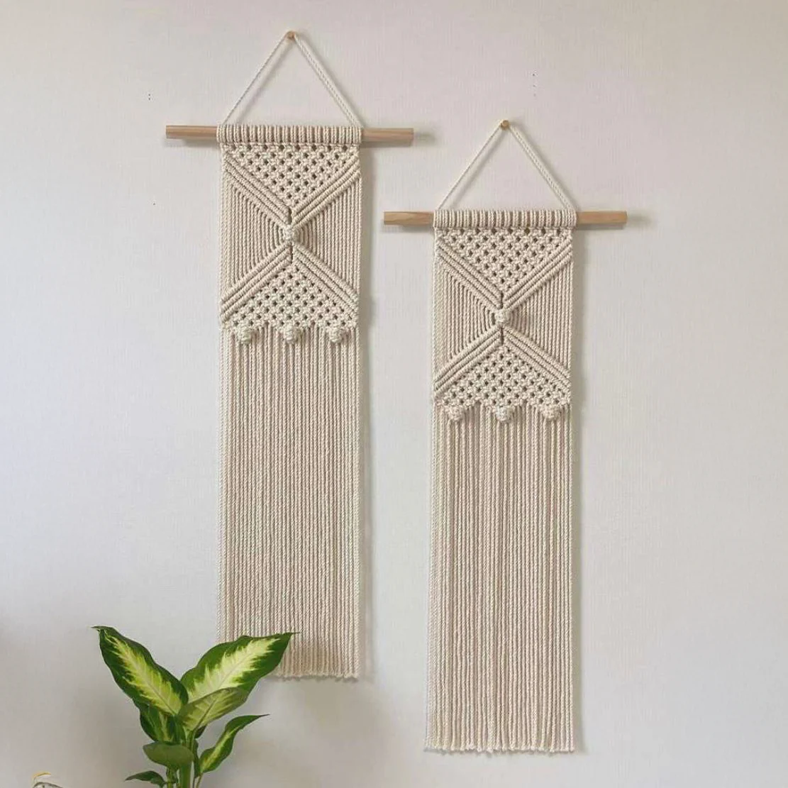 ديكور حائط مكرمية قطعتين 60×20سم - BIRD10 - Image 1