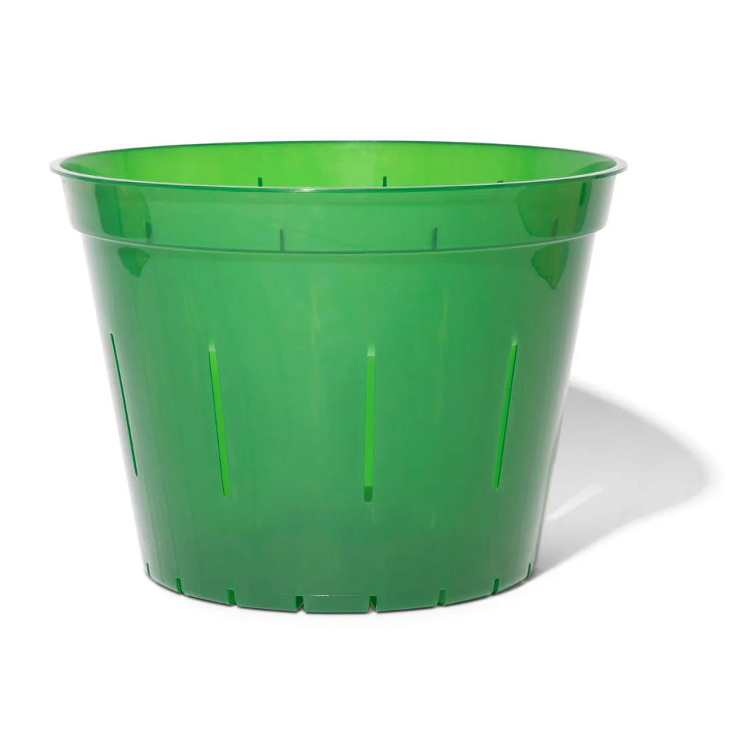 10″ Green Emerald Slotted Orchid Pot