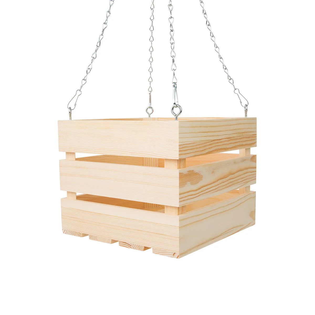 10 inch Wooden Vanda Basket with Hanger – Natural