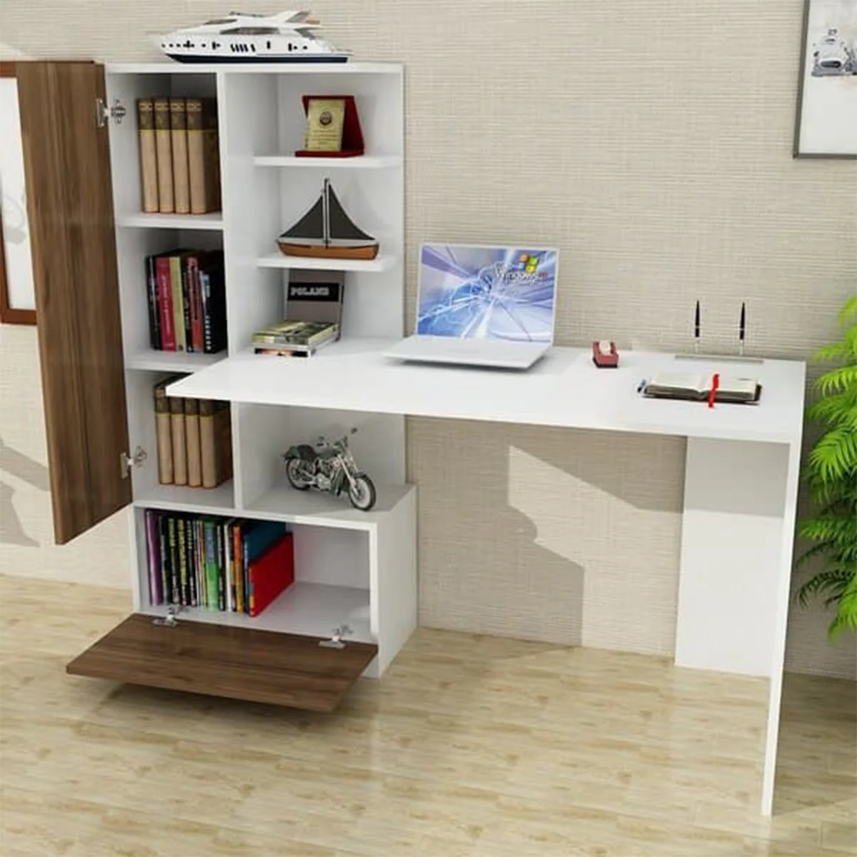مكتب مع وحدة تخزين 140×140سم - HMX68 - Image 1