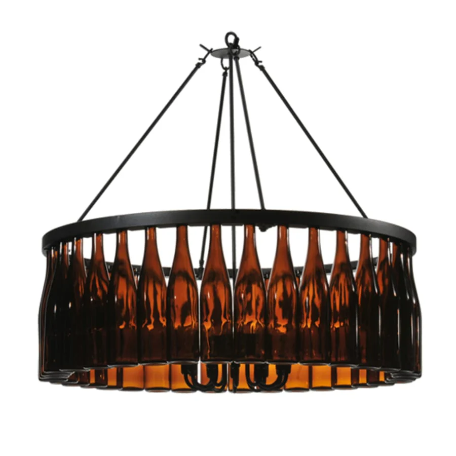 Meyda Tiffany Tuscan Vineyard 12 Light 1 Tier Wine Bottle Drum Chandelier - Image 3