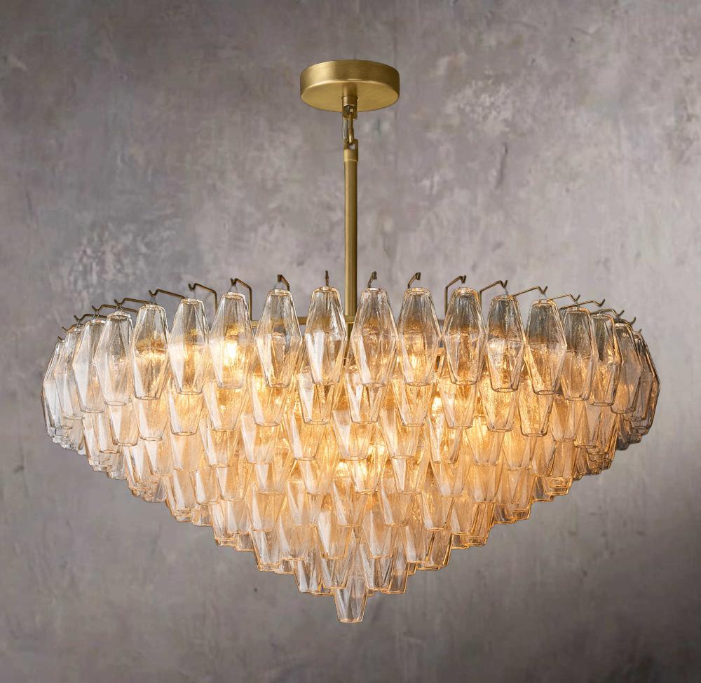 Chiaras Crystal Glass Layered Round Chandelier 37" - Image 1