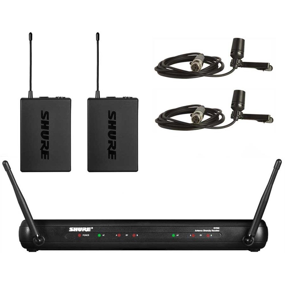 Shure SVX88 / CVL Dual Wireless Lapel Mic System J9 - Image 1