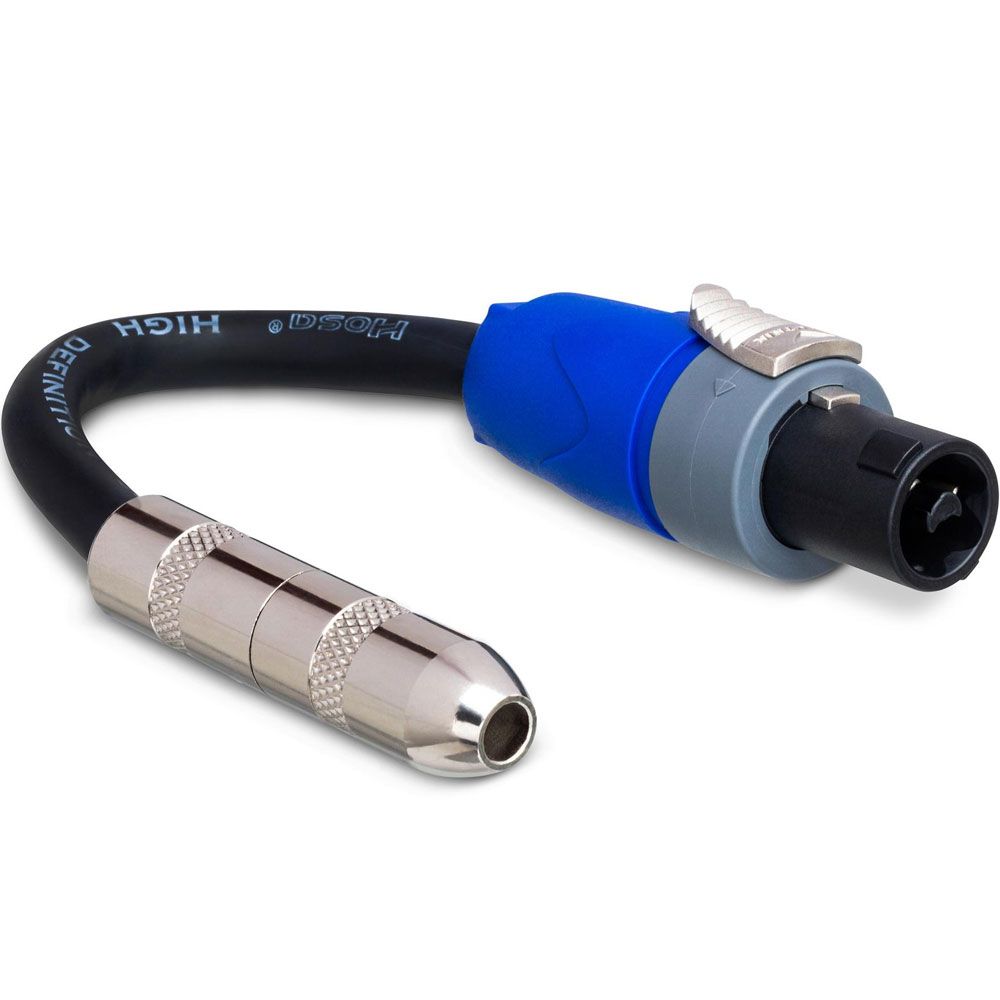 Hosa GSK112 Speaker Adapter 1/4 in TS to Neutrik speakON 6" 12 AWG x 2 OFC - Image 1
