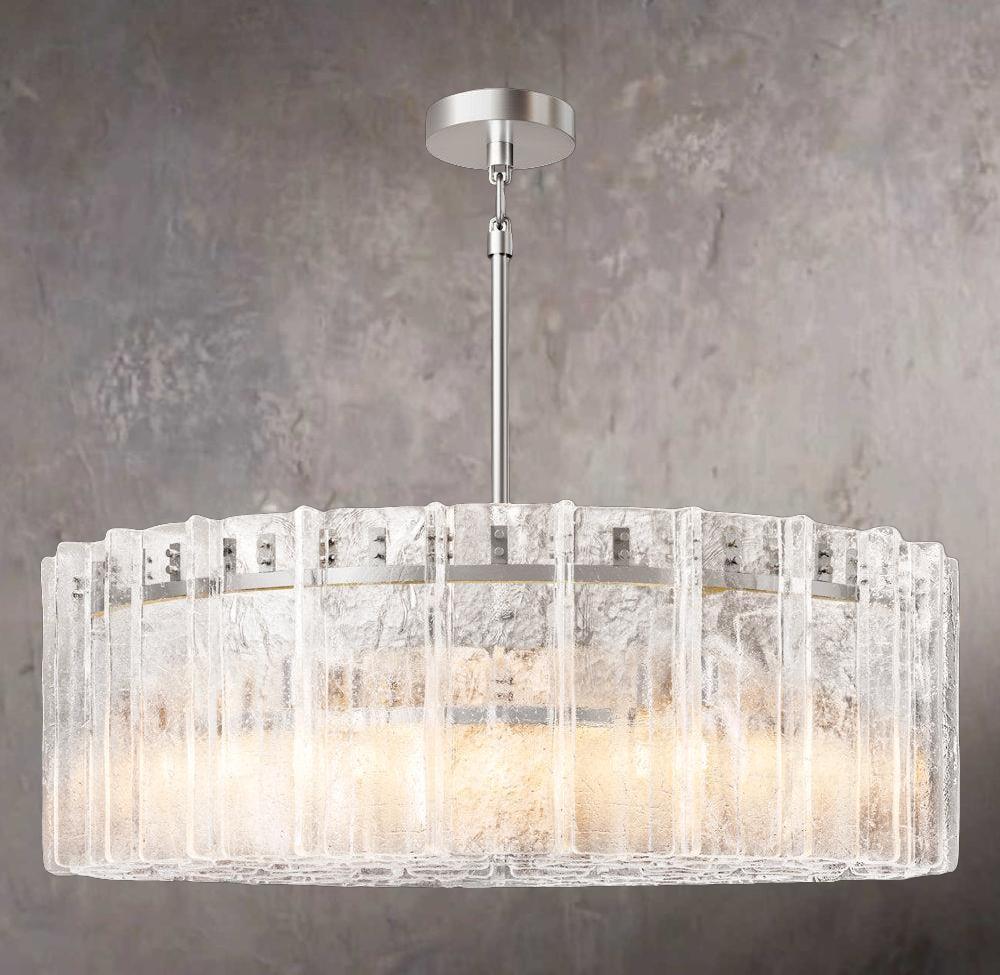 San Marcos Carved Alabaster Multi-Tier Round Chandelier 37" - Image 3