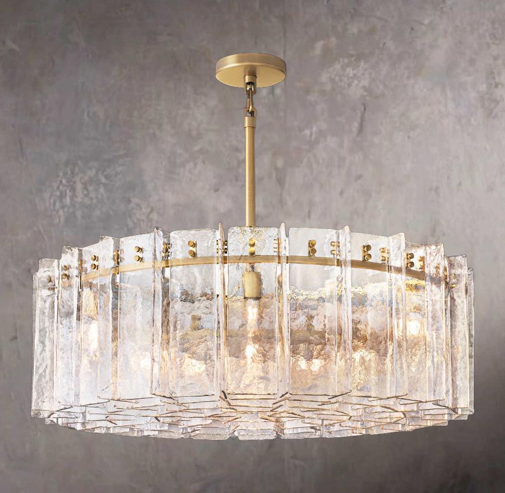 San Marcos Carved Alabaster Multi-Tier Round Chandelier 37" - Image 2