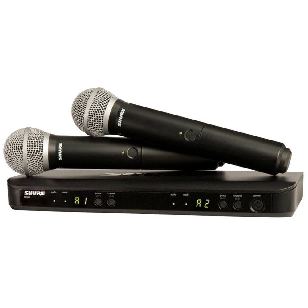 Shure BLX288 / PG58 Dual Wireless Mic System M17 - Image 1