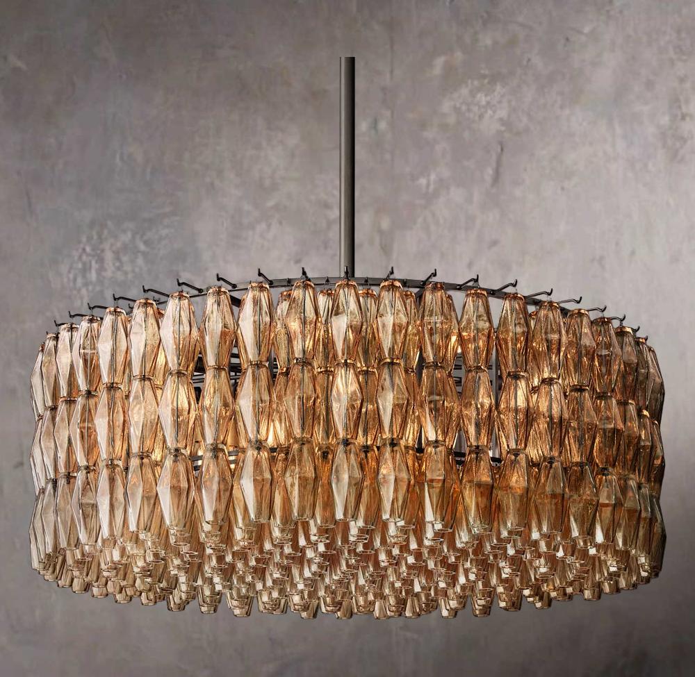 Chiara Smoky Glass Circular Chandelier 47" - Image 2