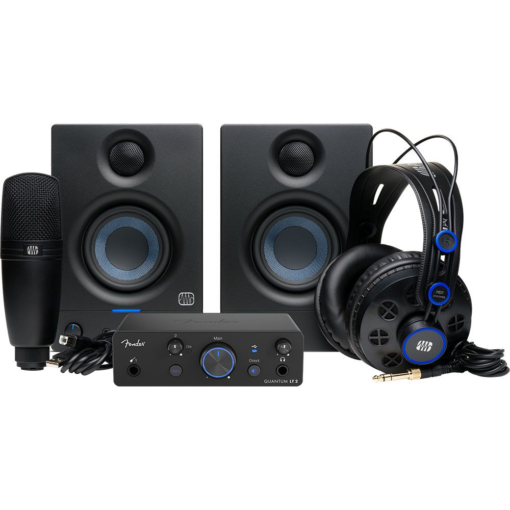 Fender Studio Quantum Complete Bundle w/ Interface Microphone Headphones Monitors & DAW - Image 1