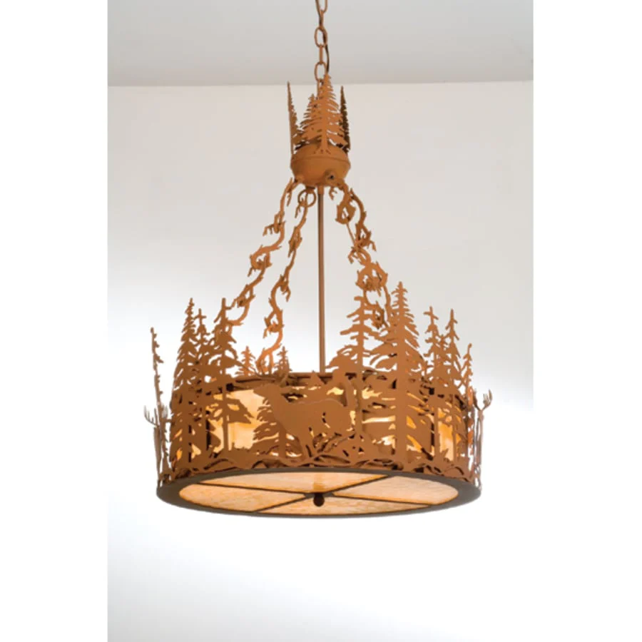 Meyda Tiffany 4 Light 22" Wide Mini Pendant with Handmade Shade - Image 1