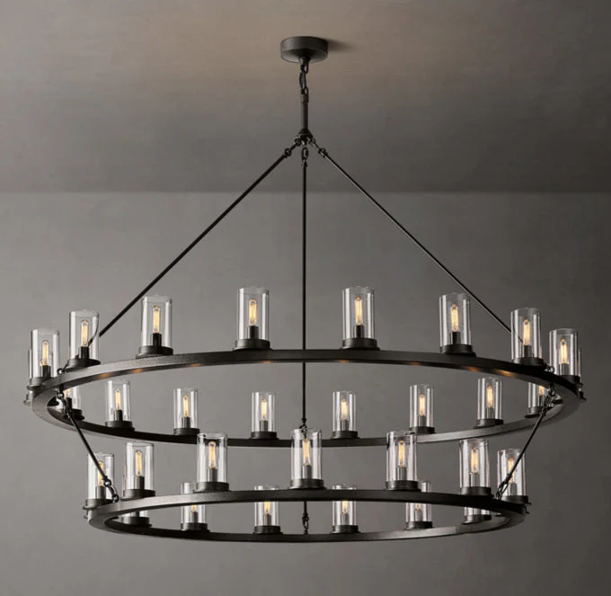 Ondra Double-Layer Transparent Glass Pendant Light 60" - Image 2